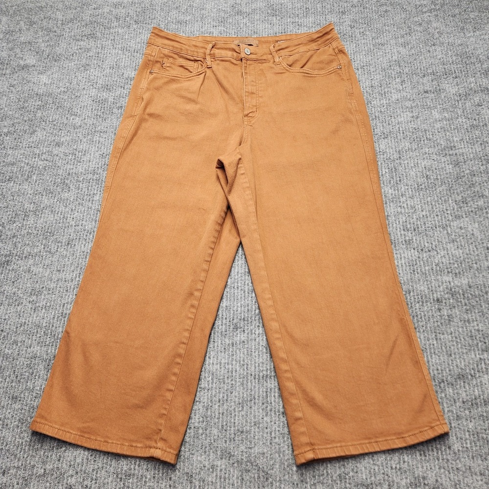 Judy Blue Wide-Leg Jeans Womens 18W Brown Medium Wash High Rise Stretch Denim